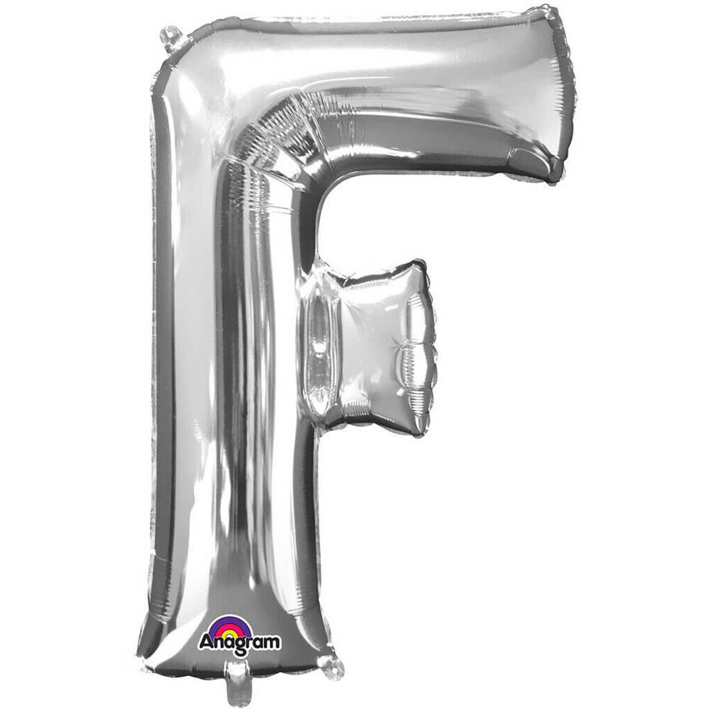 Foil Balloon Letter F 32in Silver