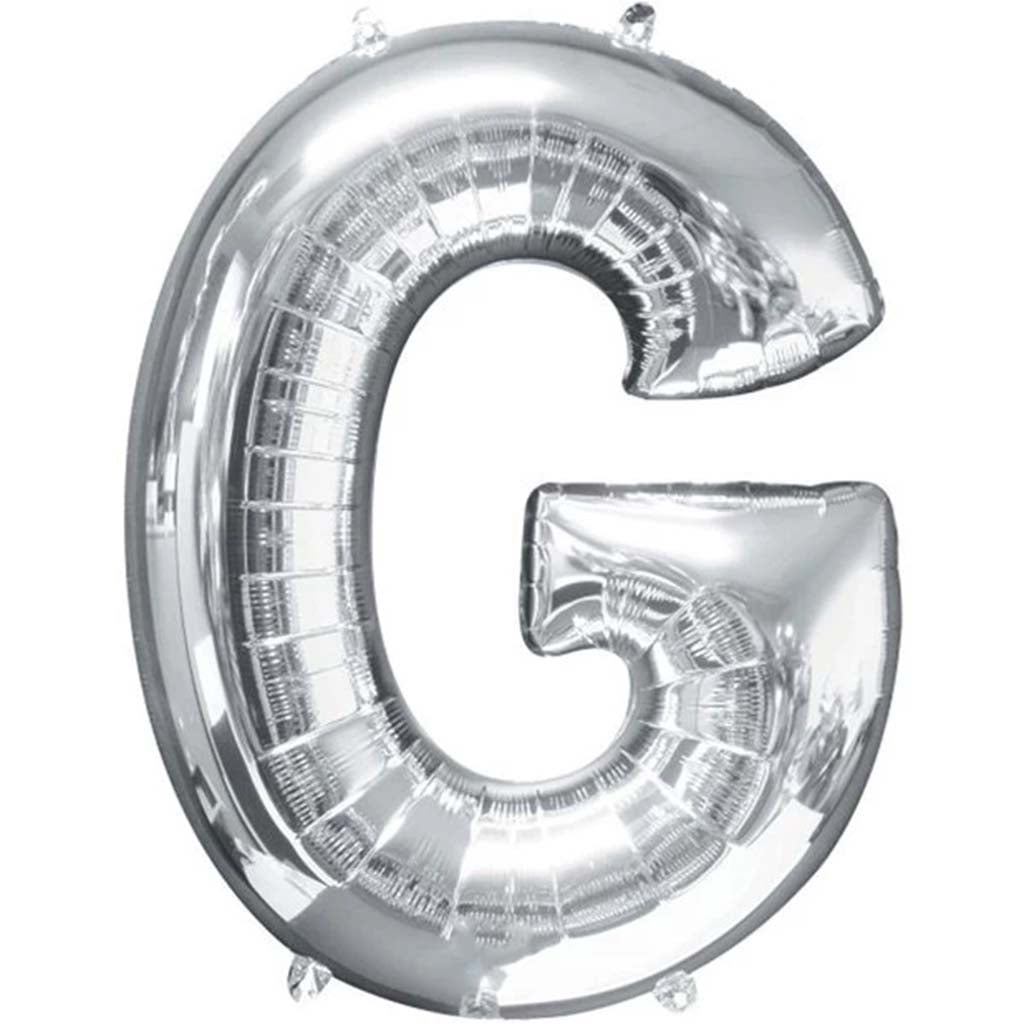 Foil Balloon Letter G 32in Silver