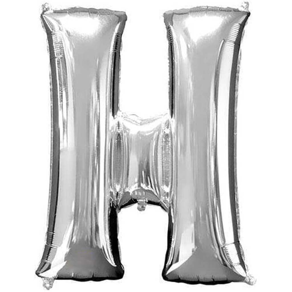 Foil Balloon Letter H 32in Silver