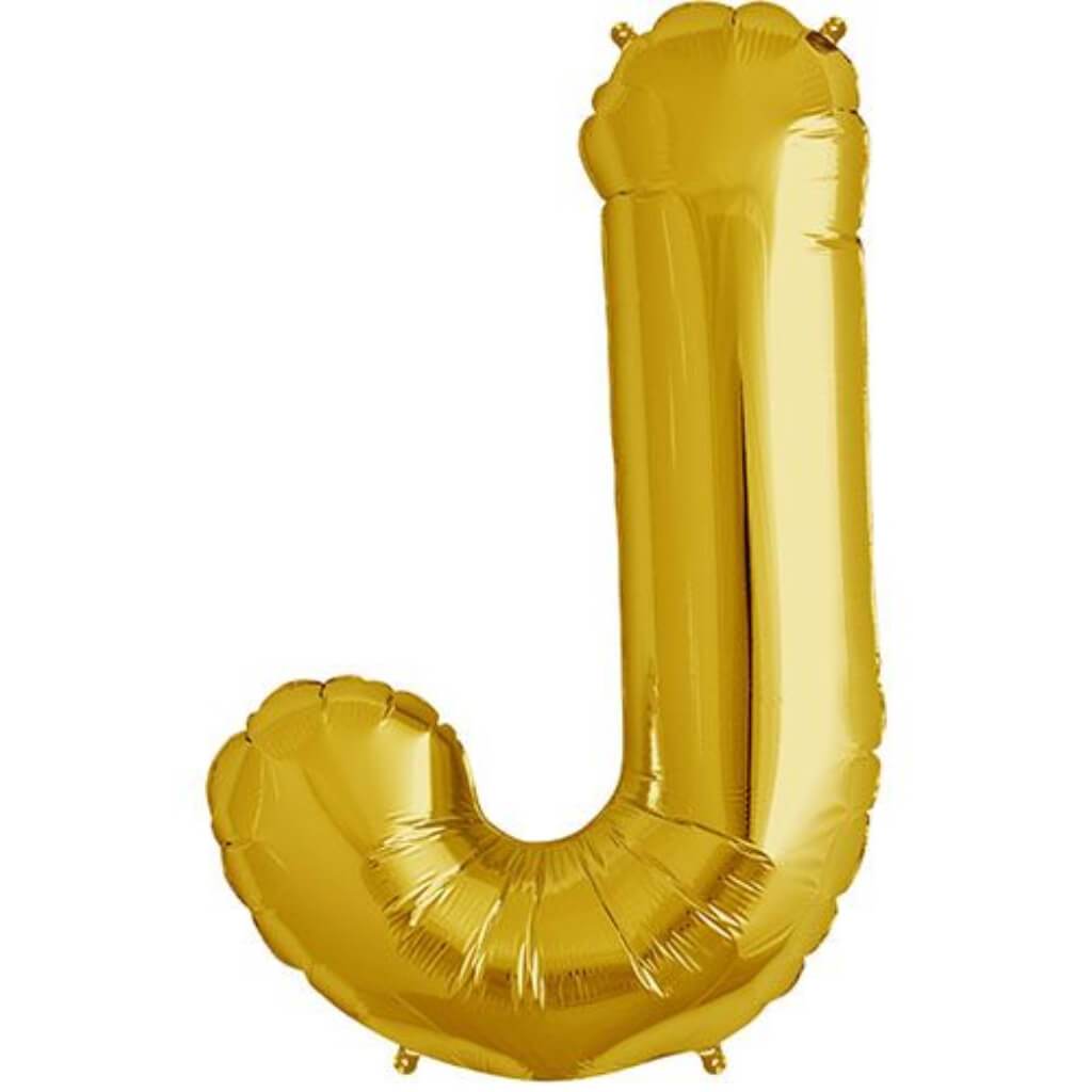 Foil Balloon Letter J  33in Gold