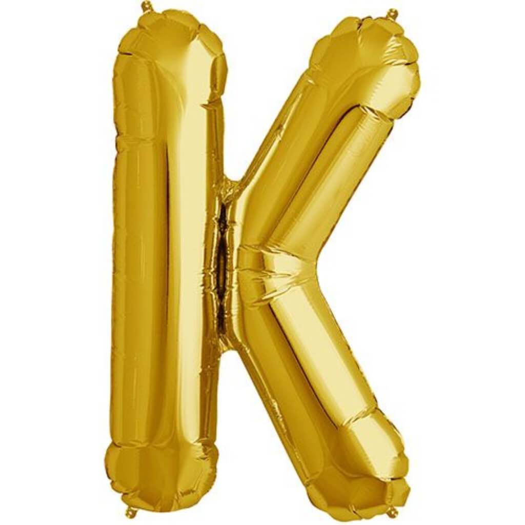 Foil Balloon Letter K  33in Gold