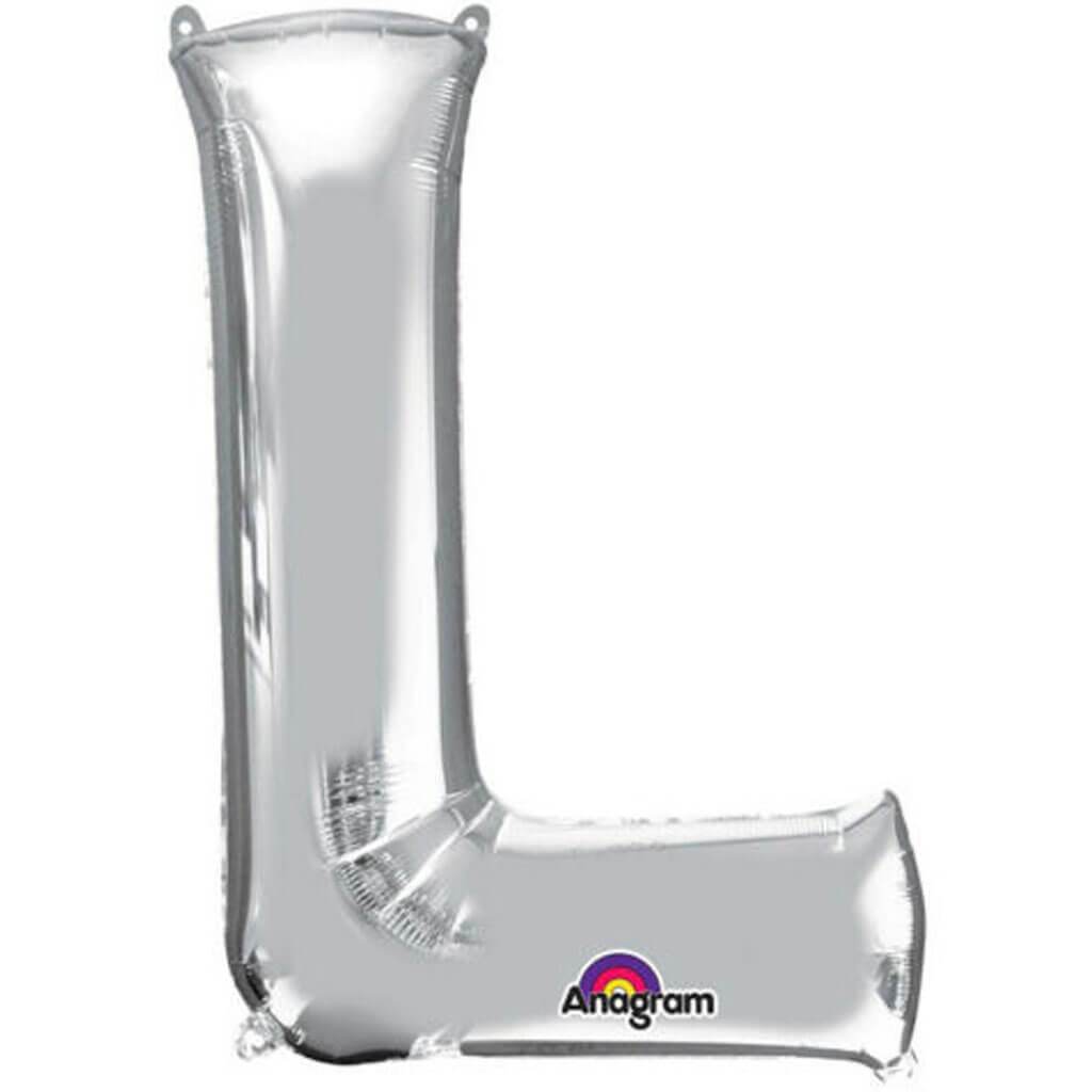 Foil Balloon Letter L 32in Silver