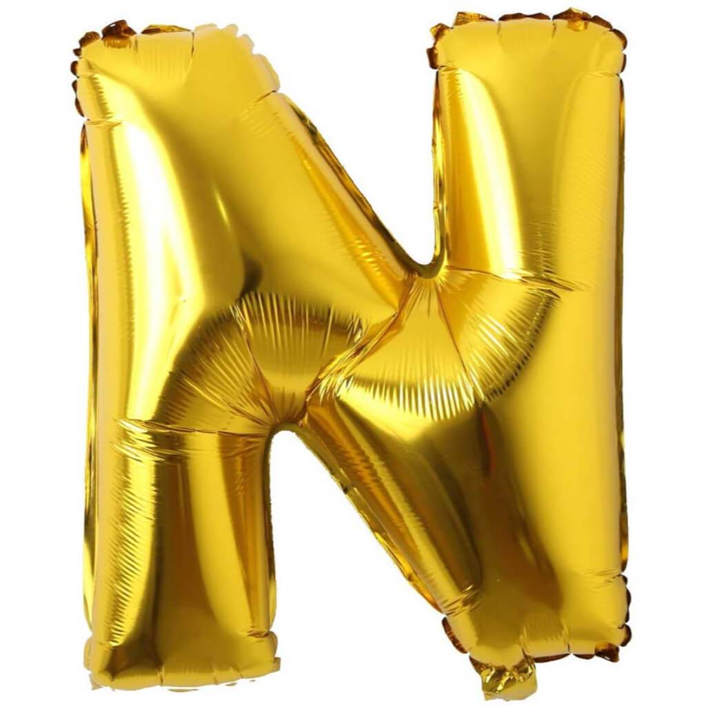 Foil Balloon Letter N  32in Gold