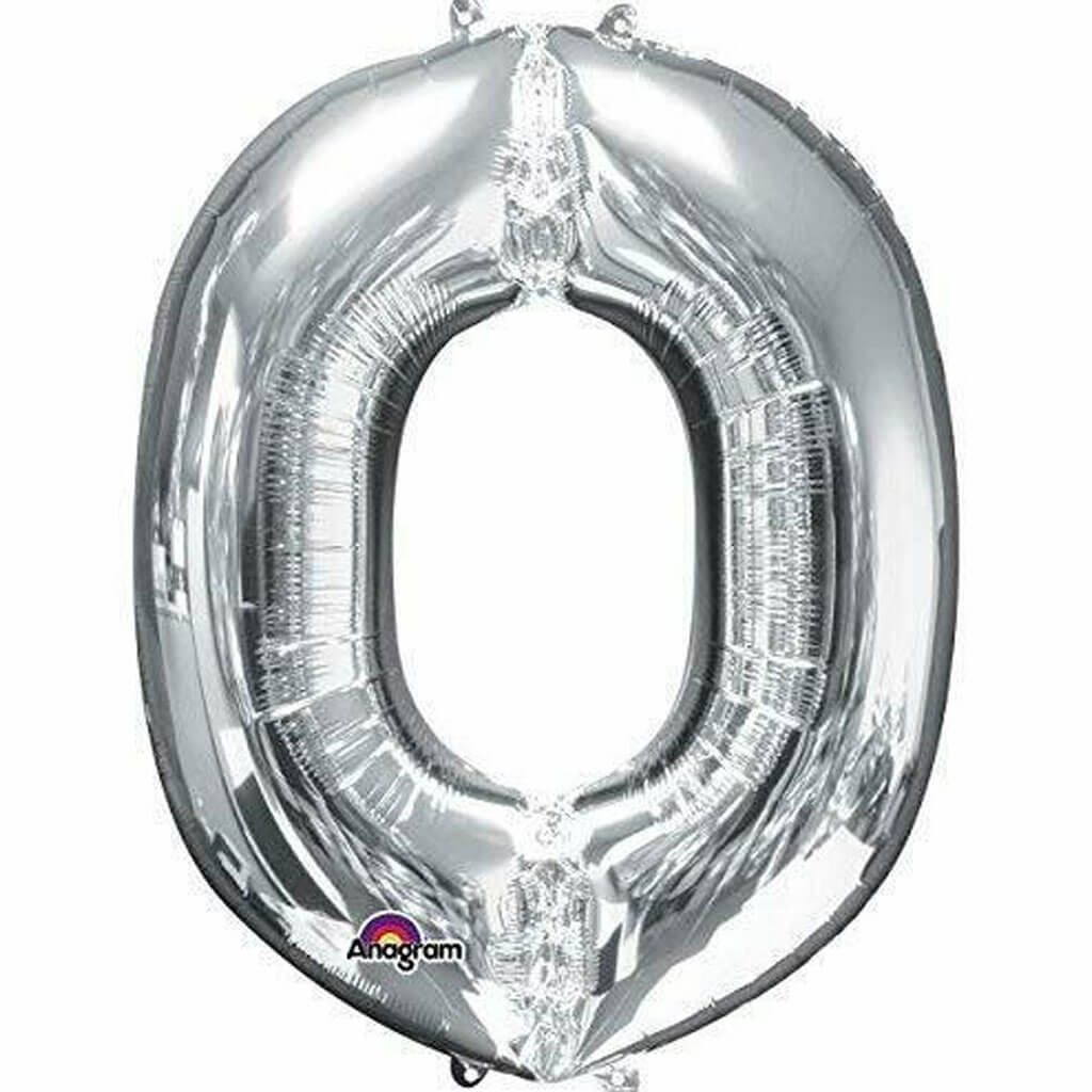 Foil Balloon Letter O 33in Silver