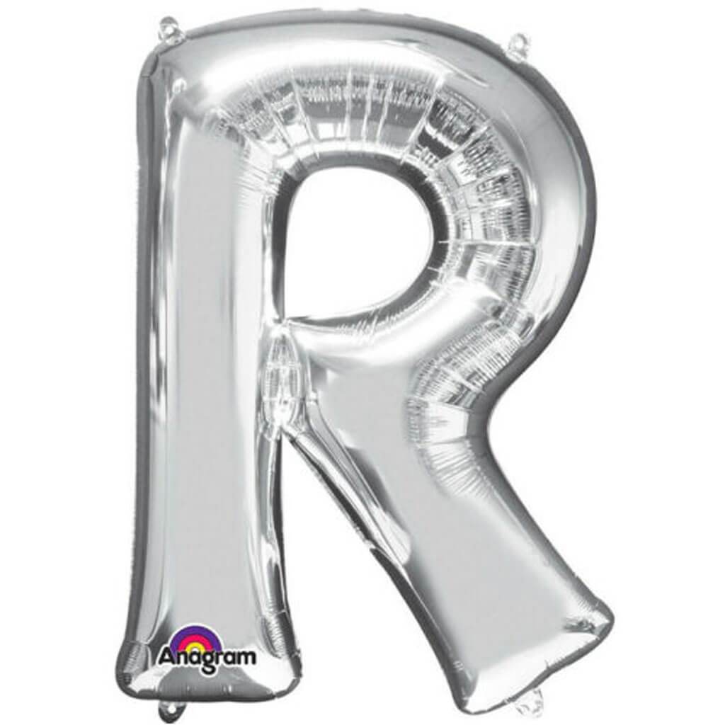 Foil Balloon Letter R 32in Silver