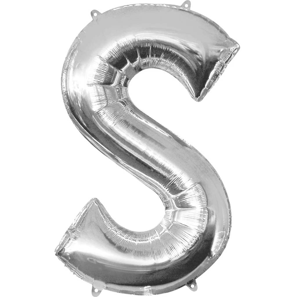 Foil Balloon Letter S 35in Silver