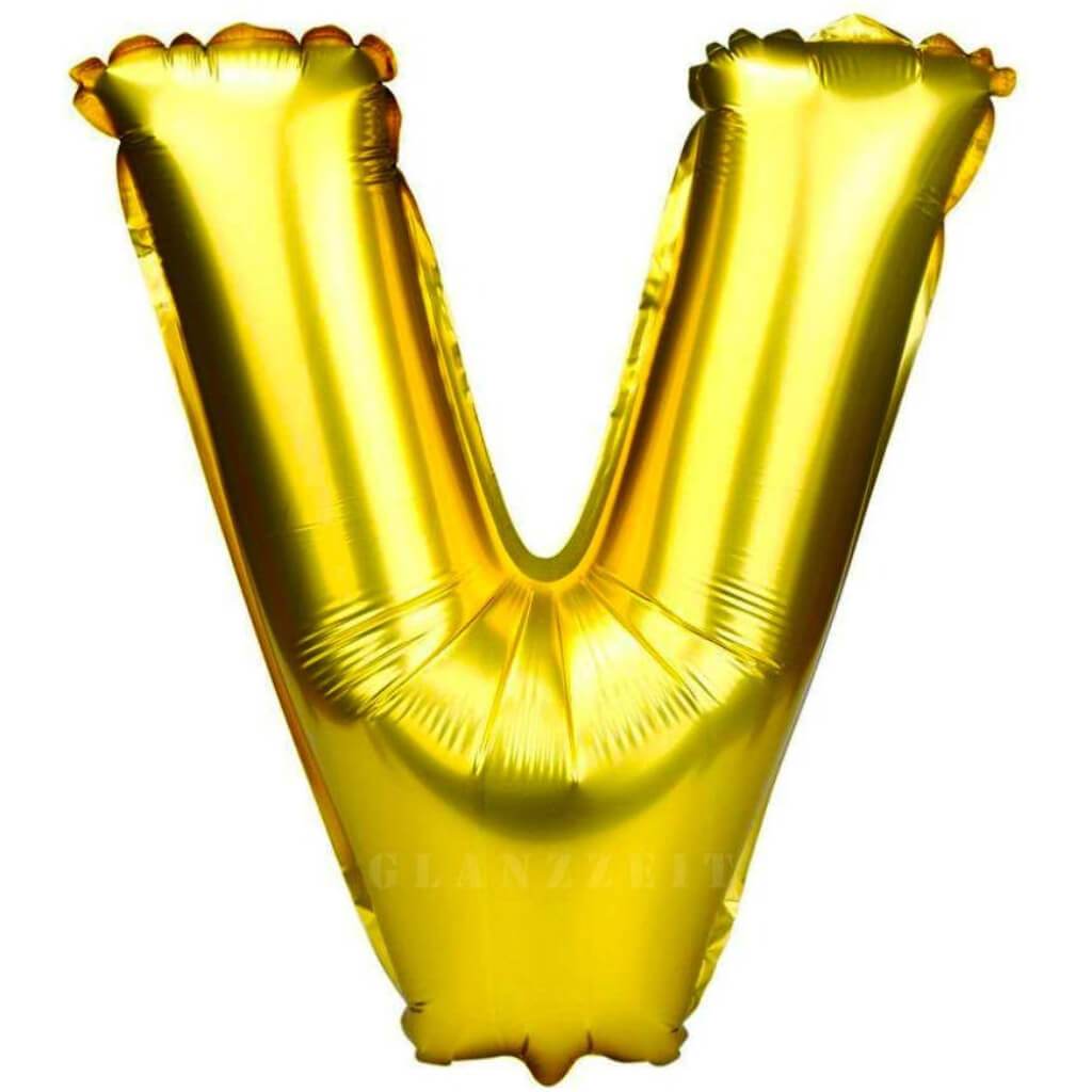 Foil Balloon Letter V  32in Gold