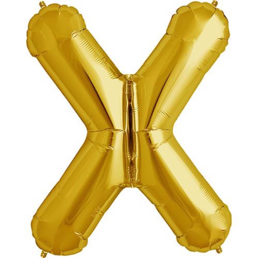 Foil Balloon Letter X  35in Gold