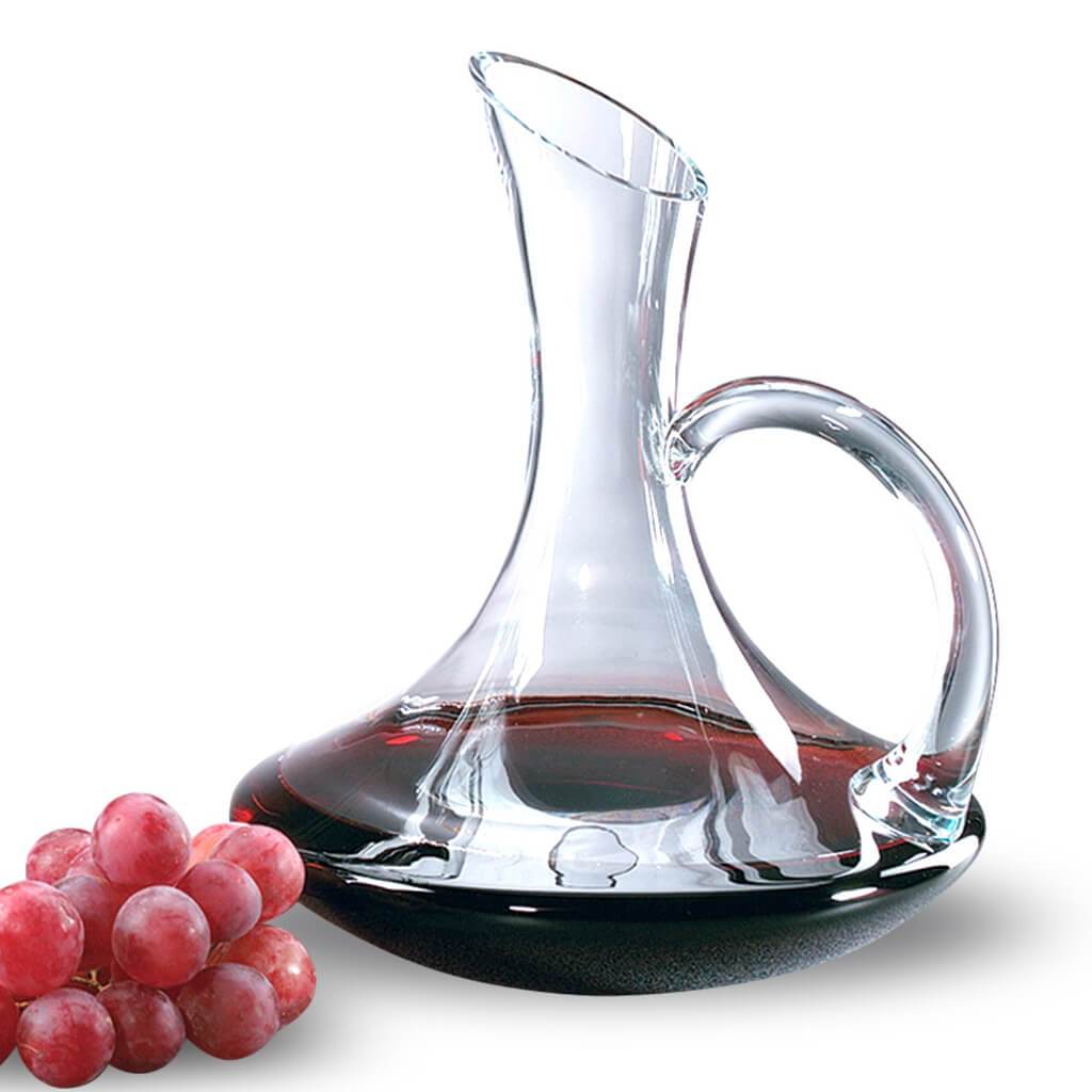 Tristan Mouth Blown Lead Free Crystal Handled Red Wine Carafe 32oz