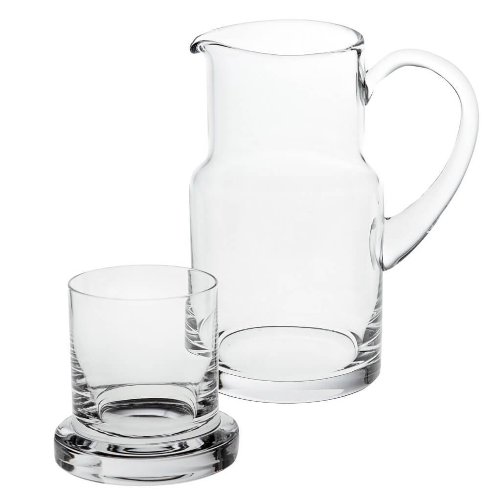 Manhattan Mouth Blown 2pcs Bedside or Desktop Carafe Set