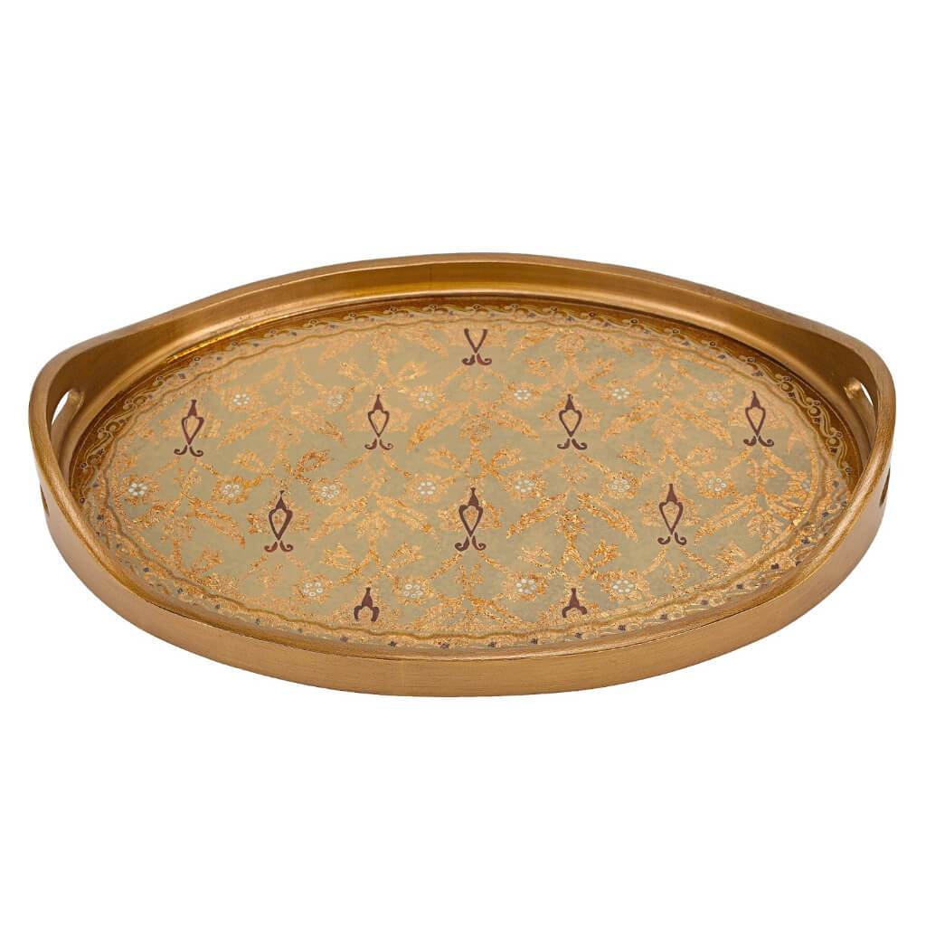 Antigua Sand Oval Tray 18in x 12in