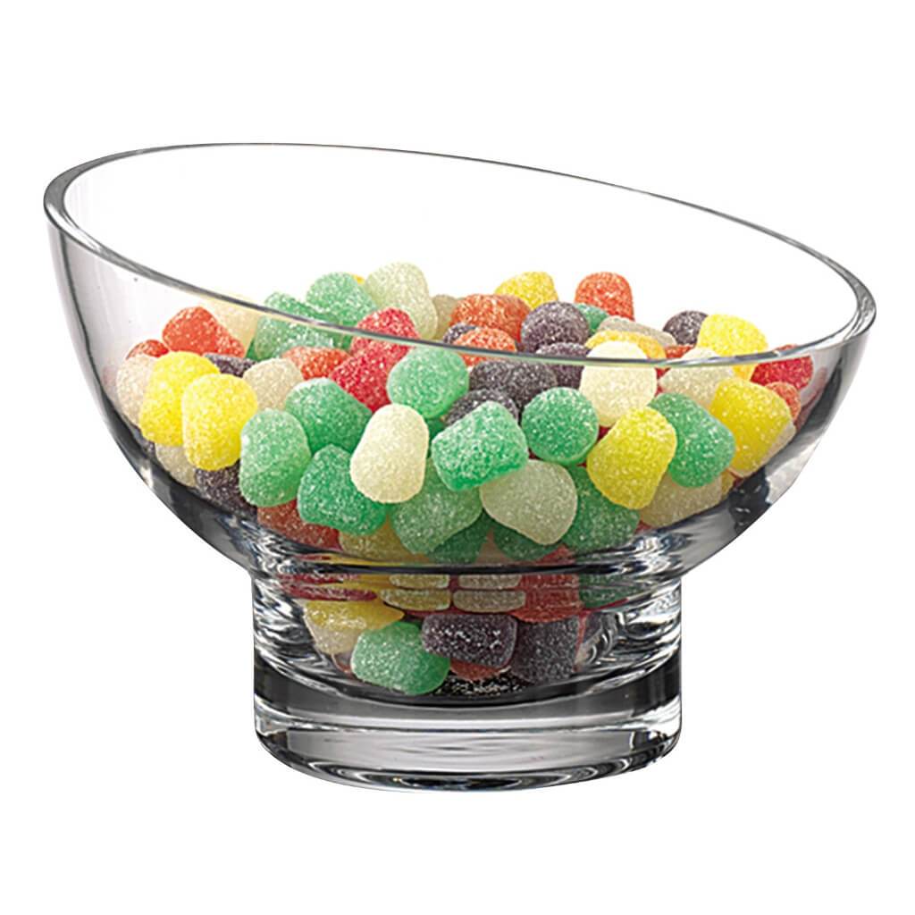 Kira Lead Free Mouth Blown Slant Cut Candy Bowl 6in