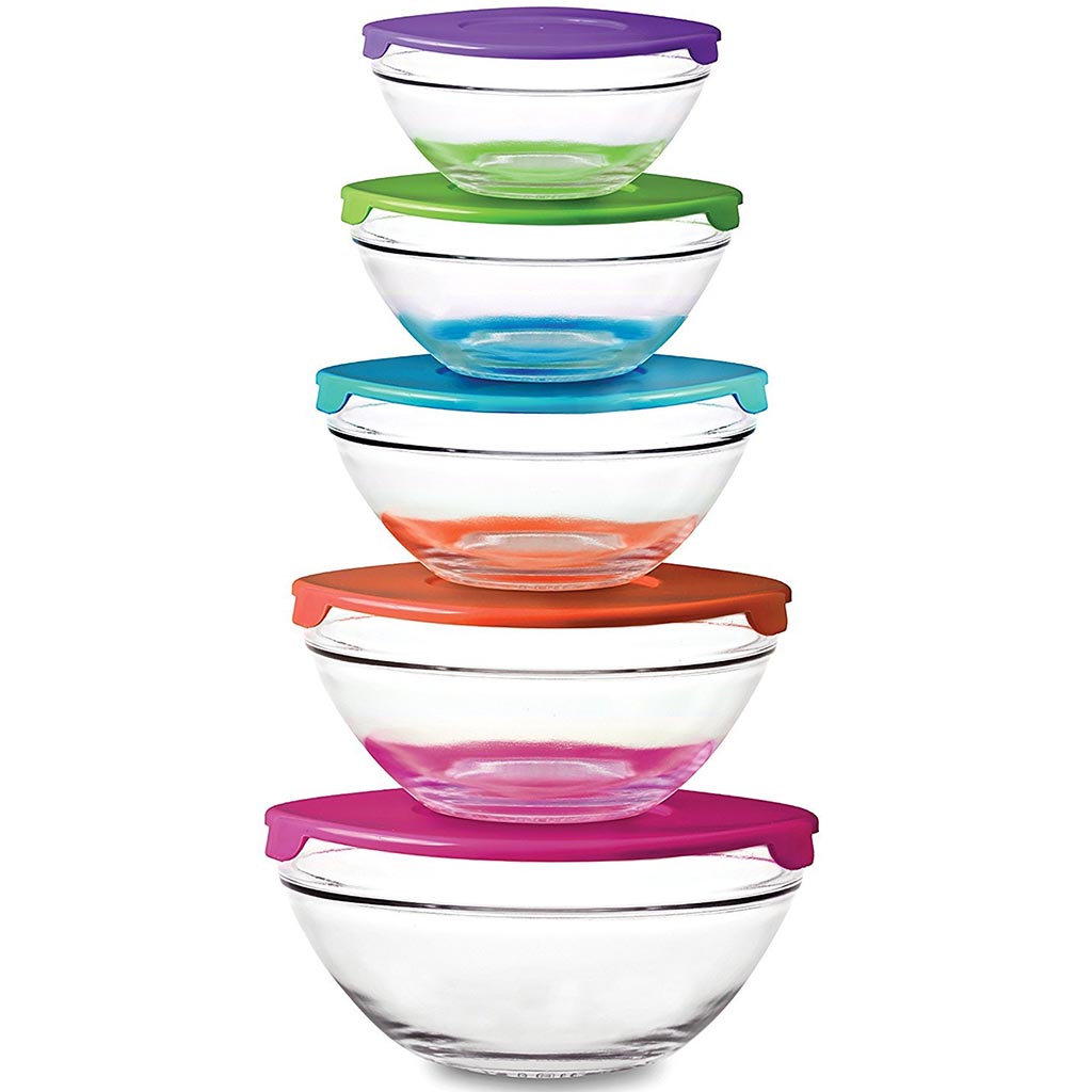 Glass Prep Bowl Set 10 Piece 7.09in x 6.89in x 3.94in