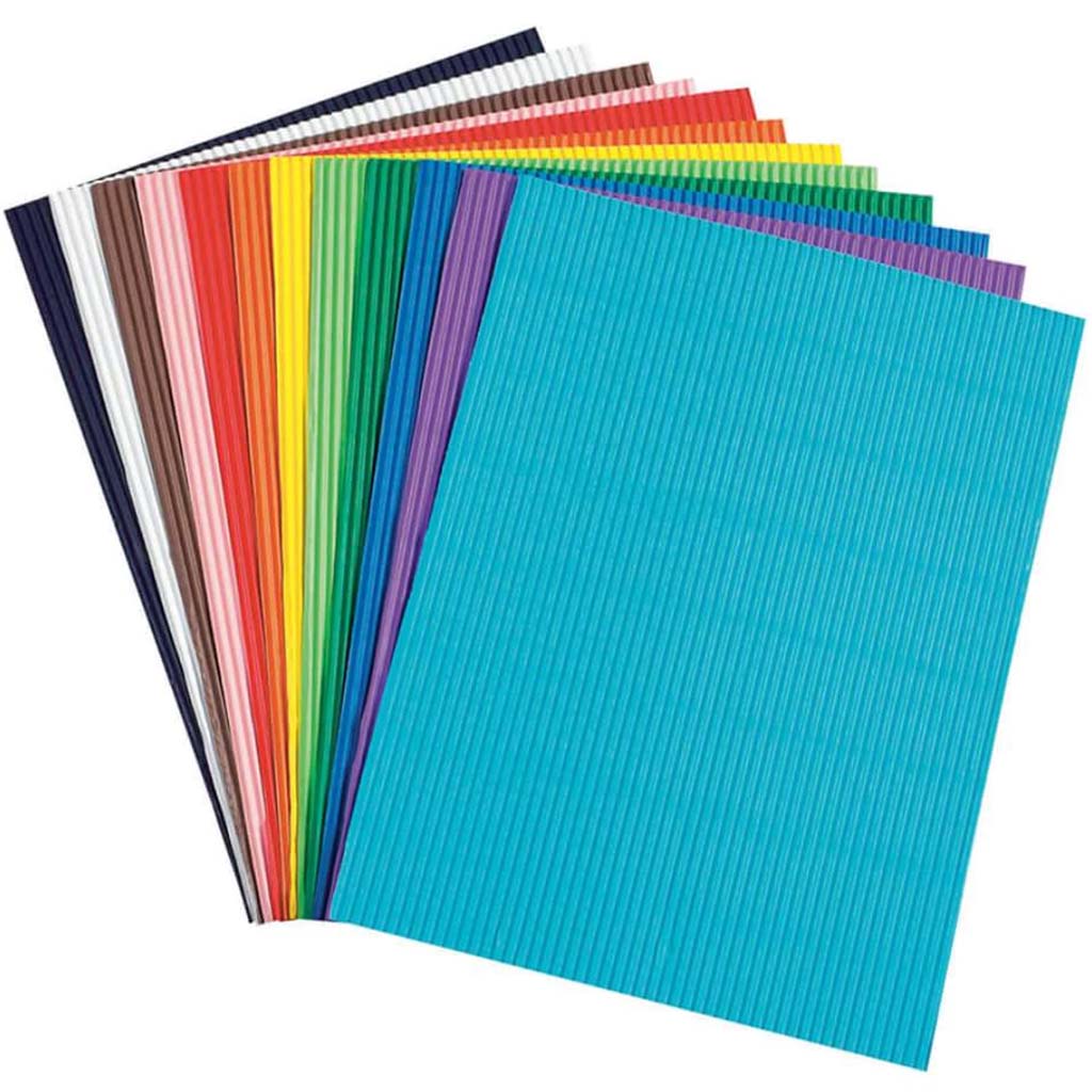 Corrugated Paper Sheets 12in x 16in Assorted Colors