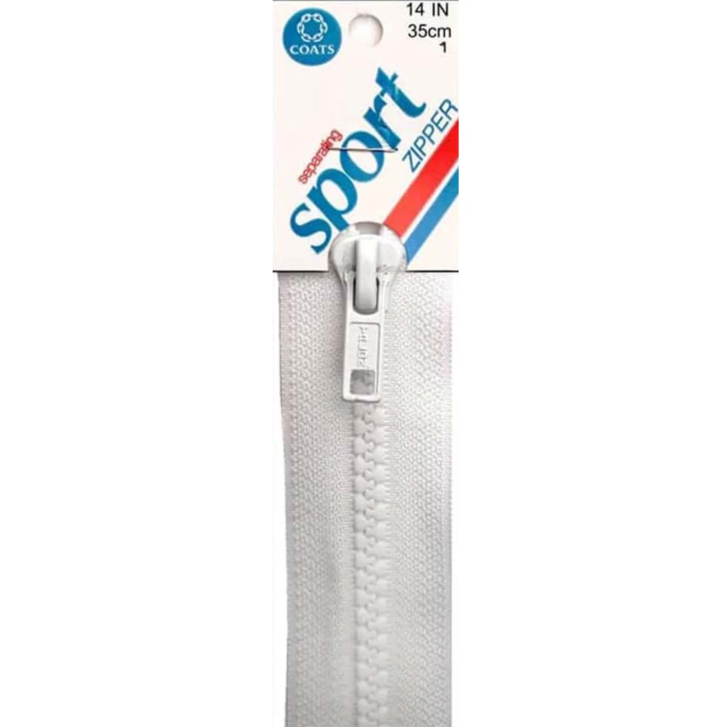 Coats Sport Separating Zipper 14in White