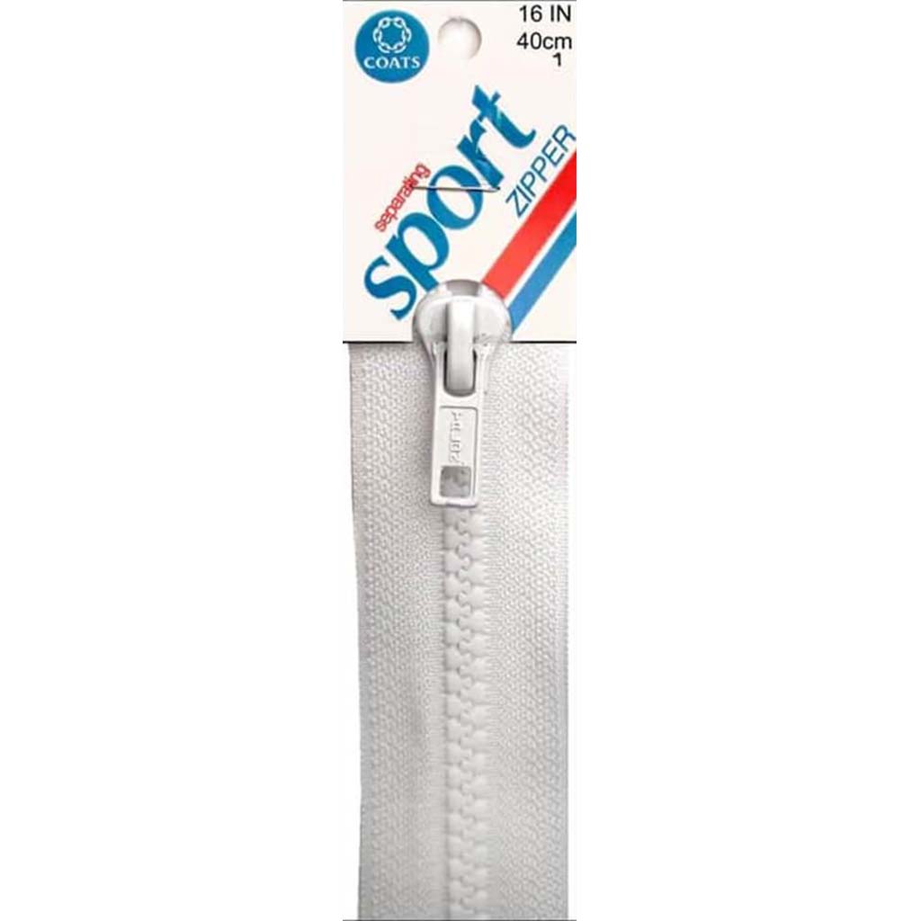 Coats Sport Separating Zipper 16in White