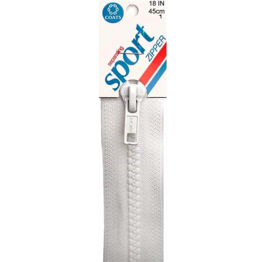 Coats Sport Separating Zipper 18in White