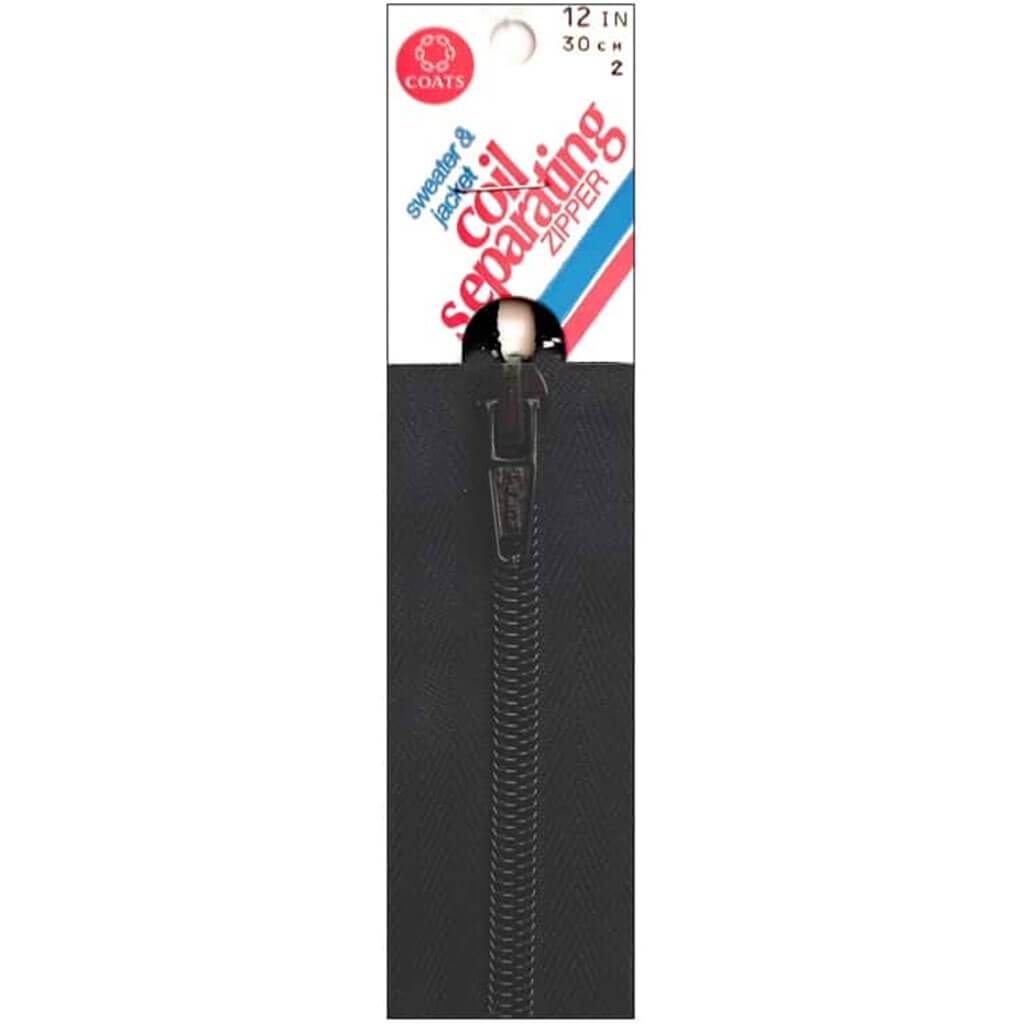 Coats Coil Separating Zipper 12in Black