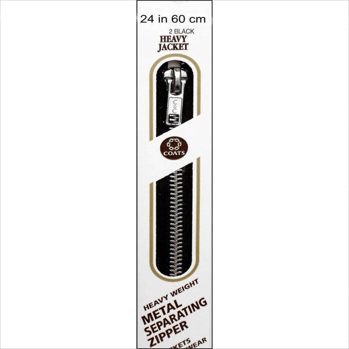 Coats Heavyweight Aluminum Separating Metal Zipper 24in Black