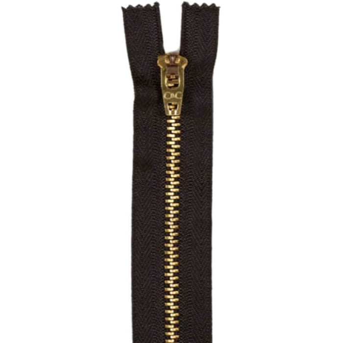 Coats Brass Jean Metal Zipper 7in Black