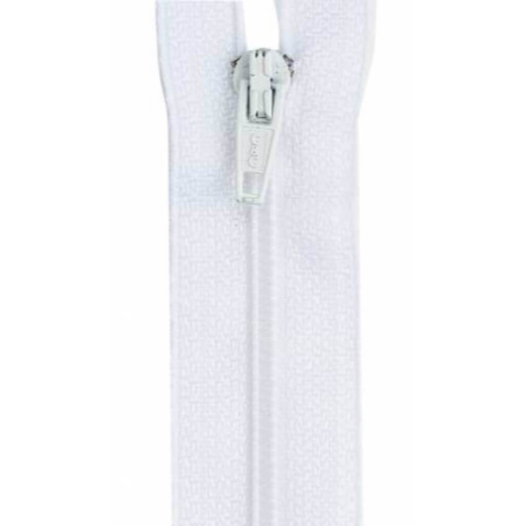 Coats All-Purpose Plastic Zipper 20in White