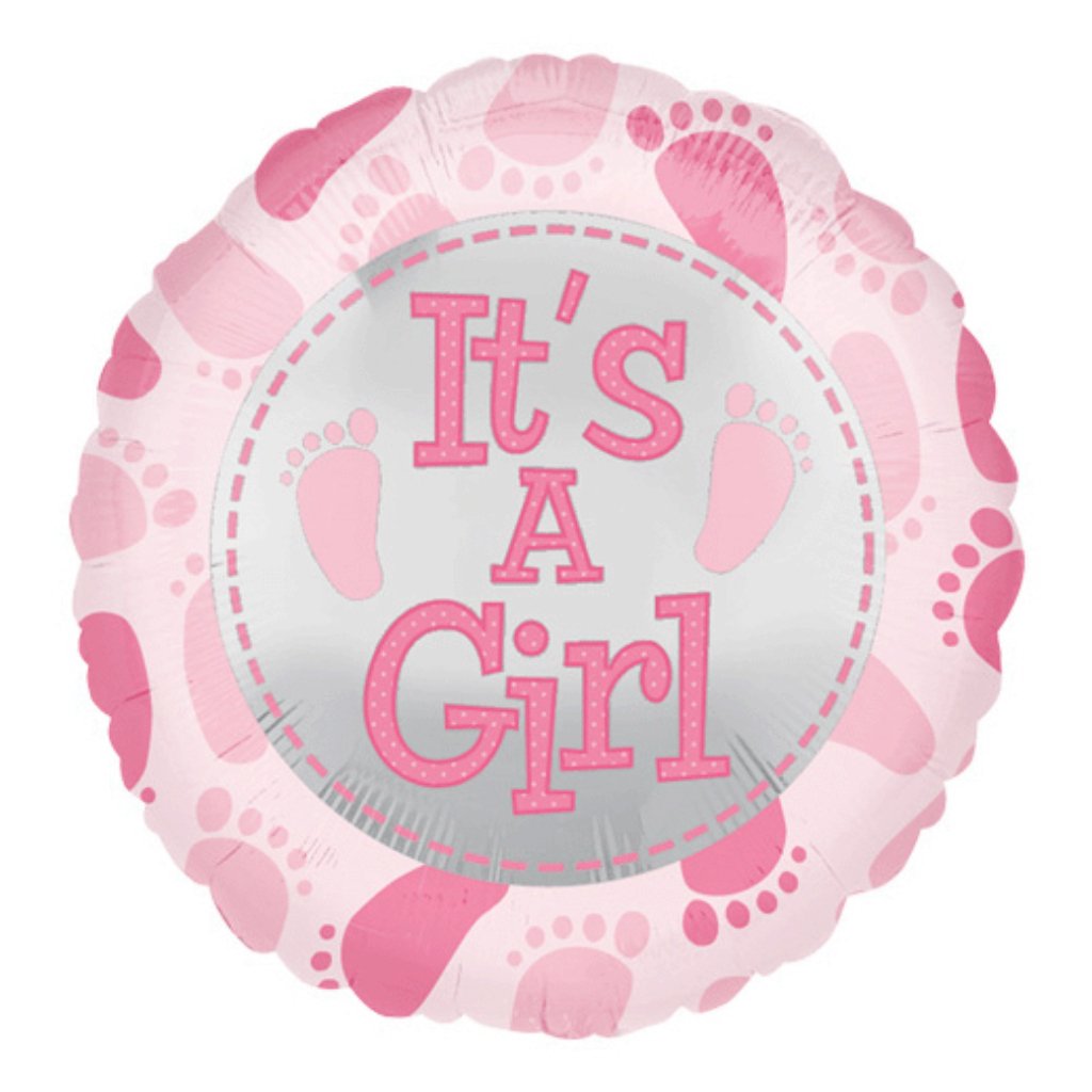 It's A Girl Cute Baby Feet 18in 