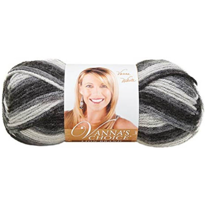 Lion Brand Vanna's Choice Yarn Charcoal Print