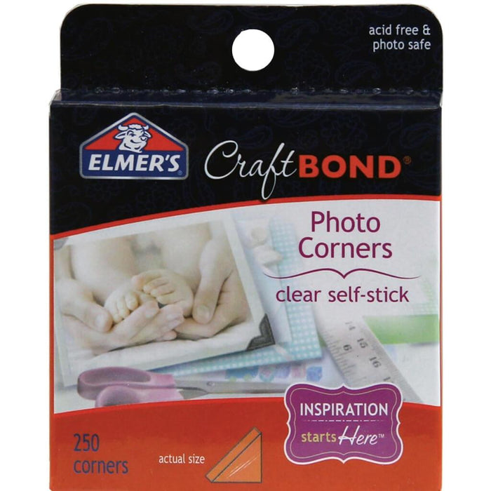 Elmer's CraftBond Adhesive Photo Corners 250/Pkg Clear