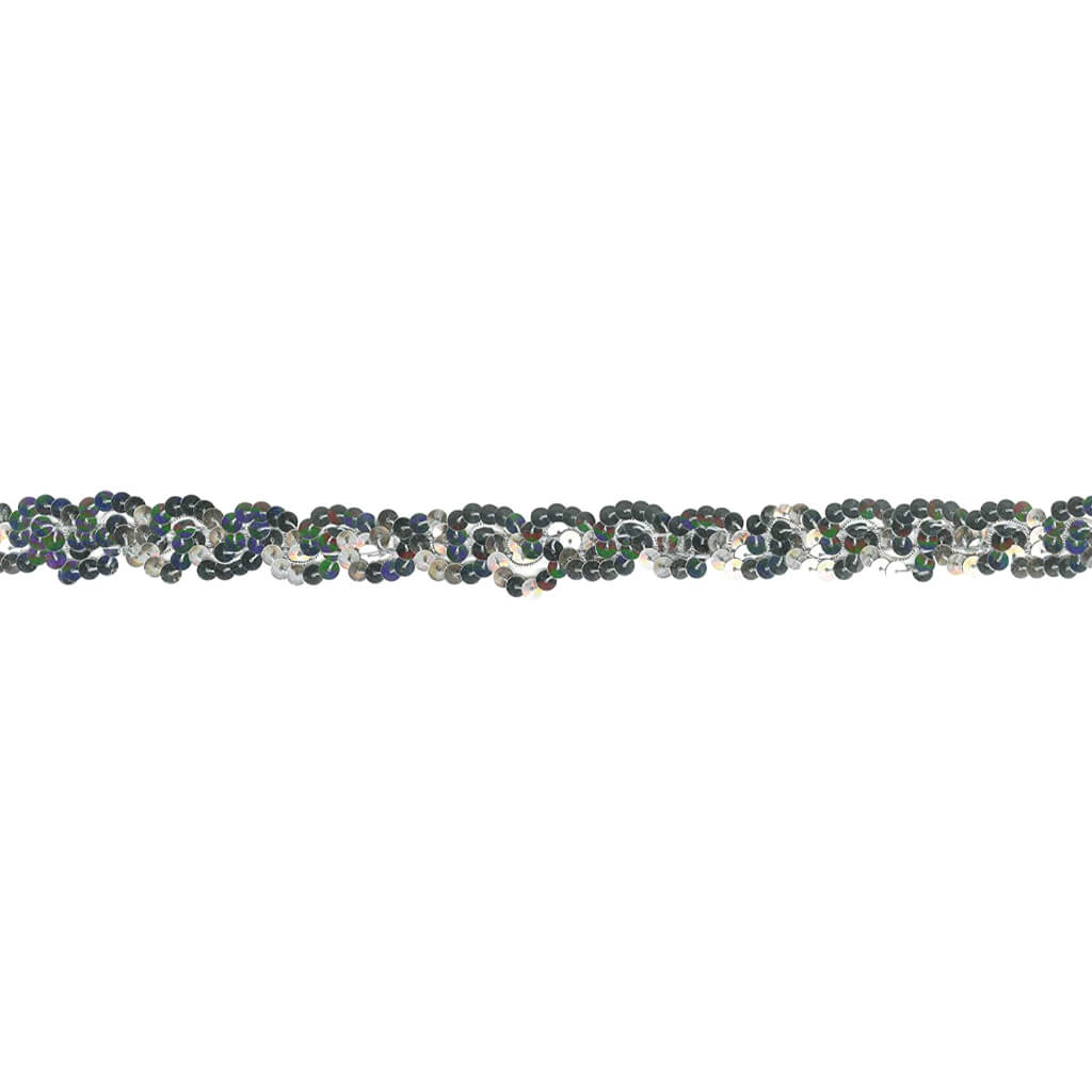 Sequin Trim 1in Silver