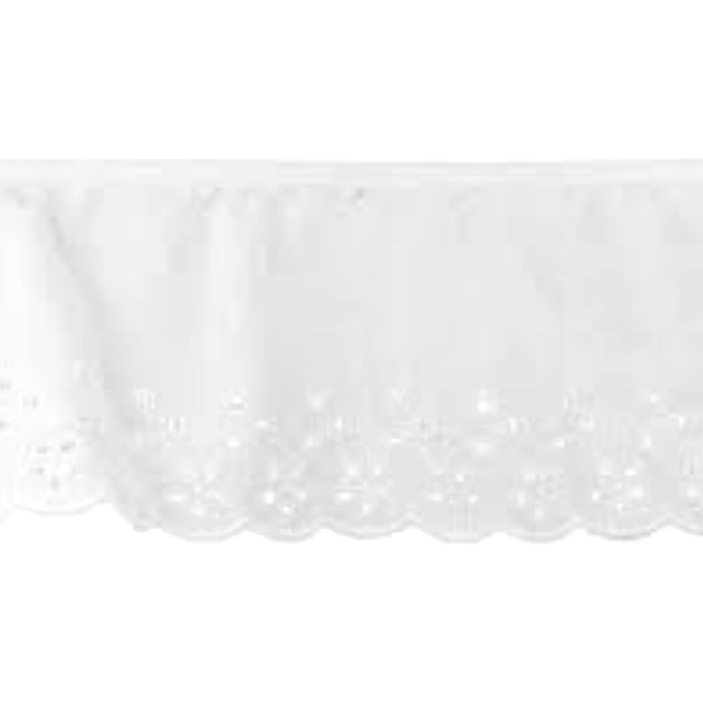 Ruffled Hearts Embroidery Eyelet Trim 1-1/4in White