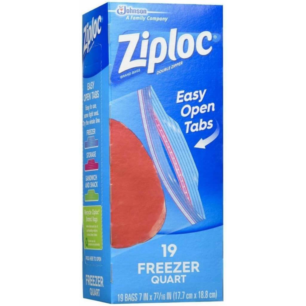 Ziplock Freezer bags Quart, 19 count 