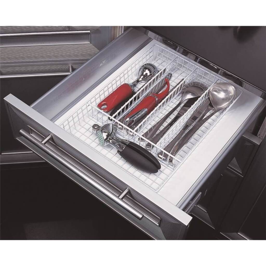 STORAGE TRAY WARE WHITE SILVER 