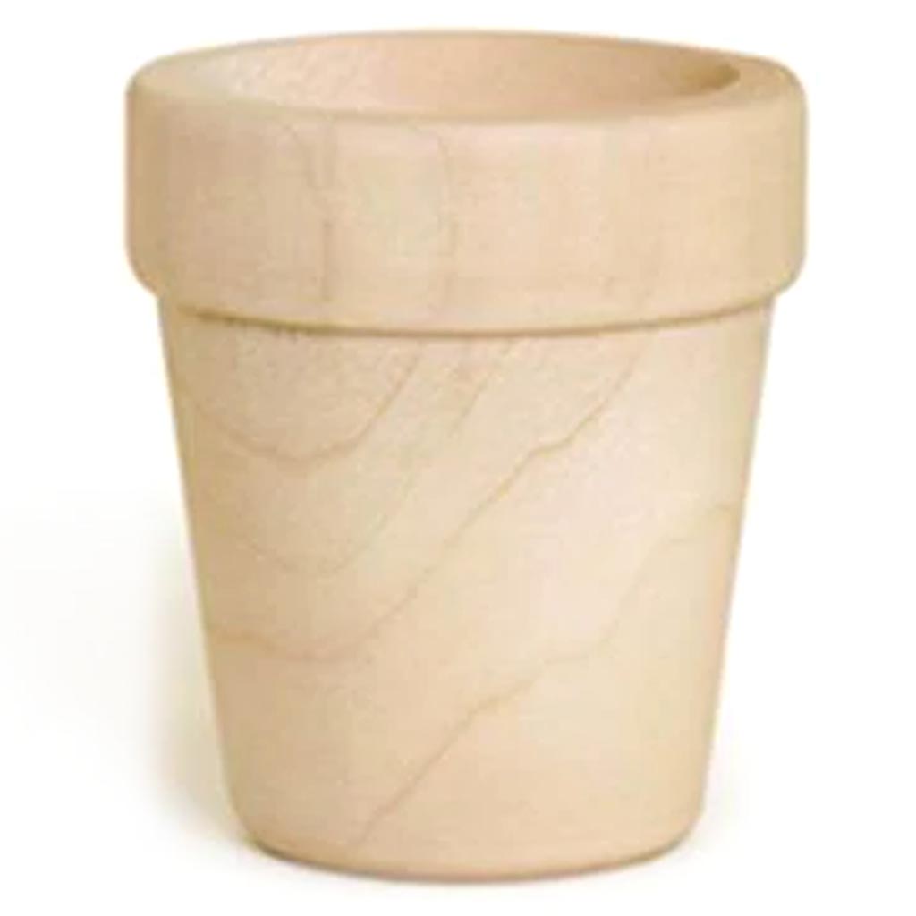CRAFTWOOD: 5CMX5.5CM MINI FLOWER POTS X1 NATURAL 