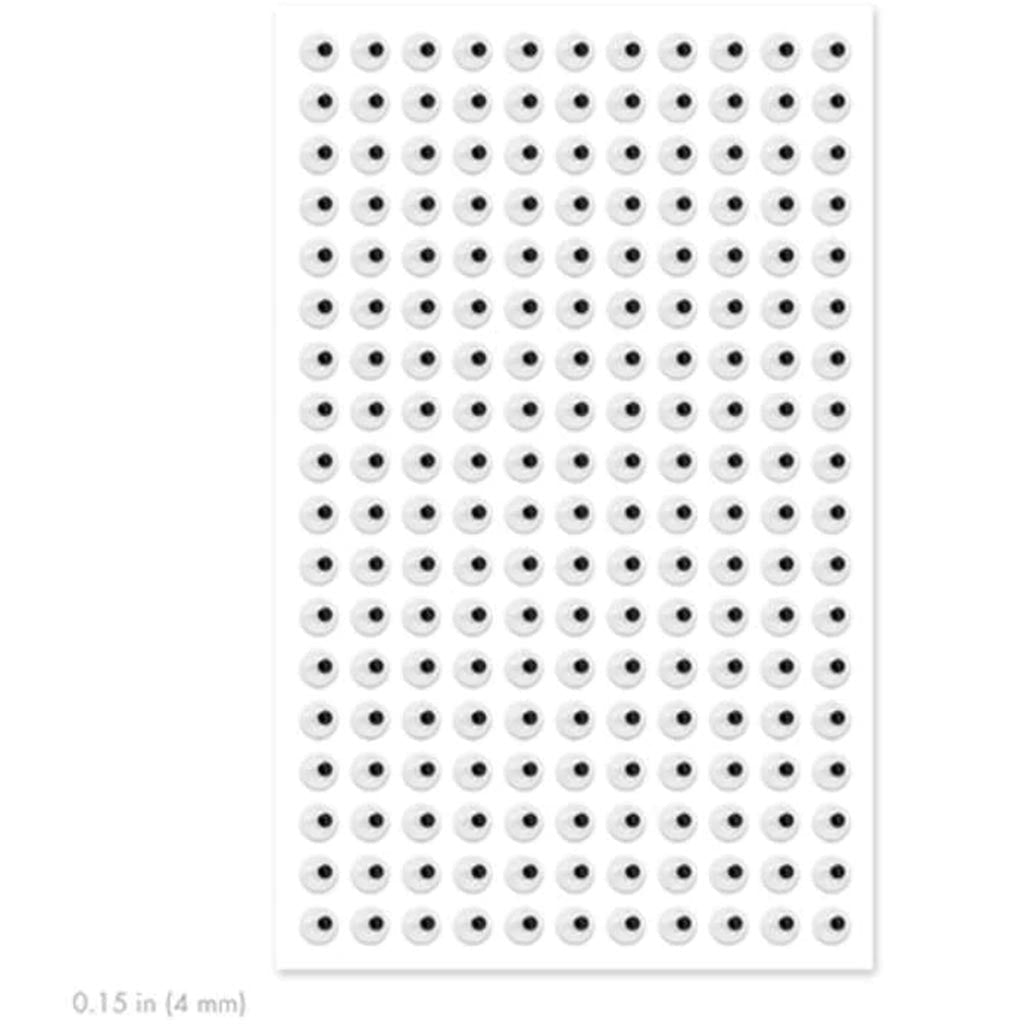 SELF-STICK GOOGLY EYES 4MM X 198PC BLACK B) BLACK 