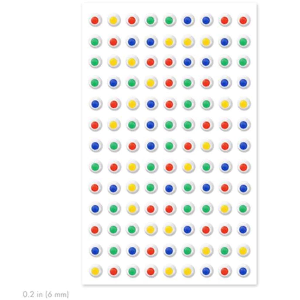 SELF-STICK GOOGLY EYES 6MM X 117PC ASST COLORS 