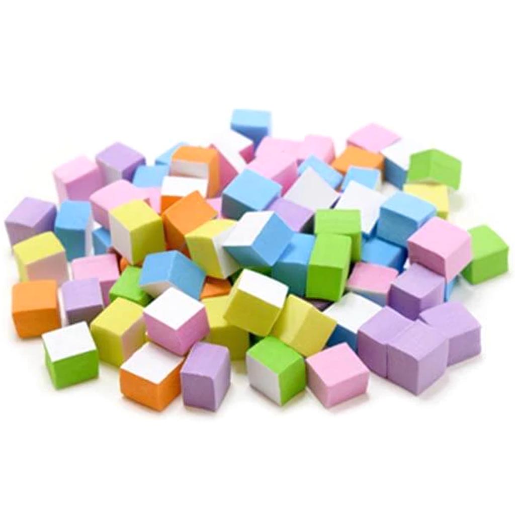 KRAFTY KIDS:JUMBO FOAM MOSAICS X80 ASST COL PASTEL 15X15X12 