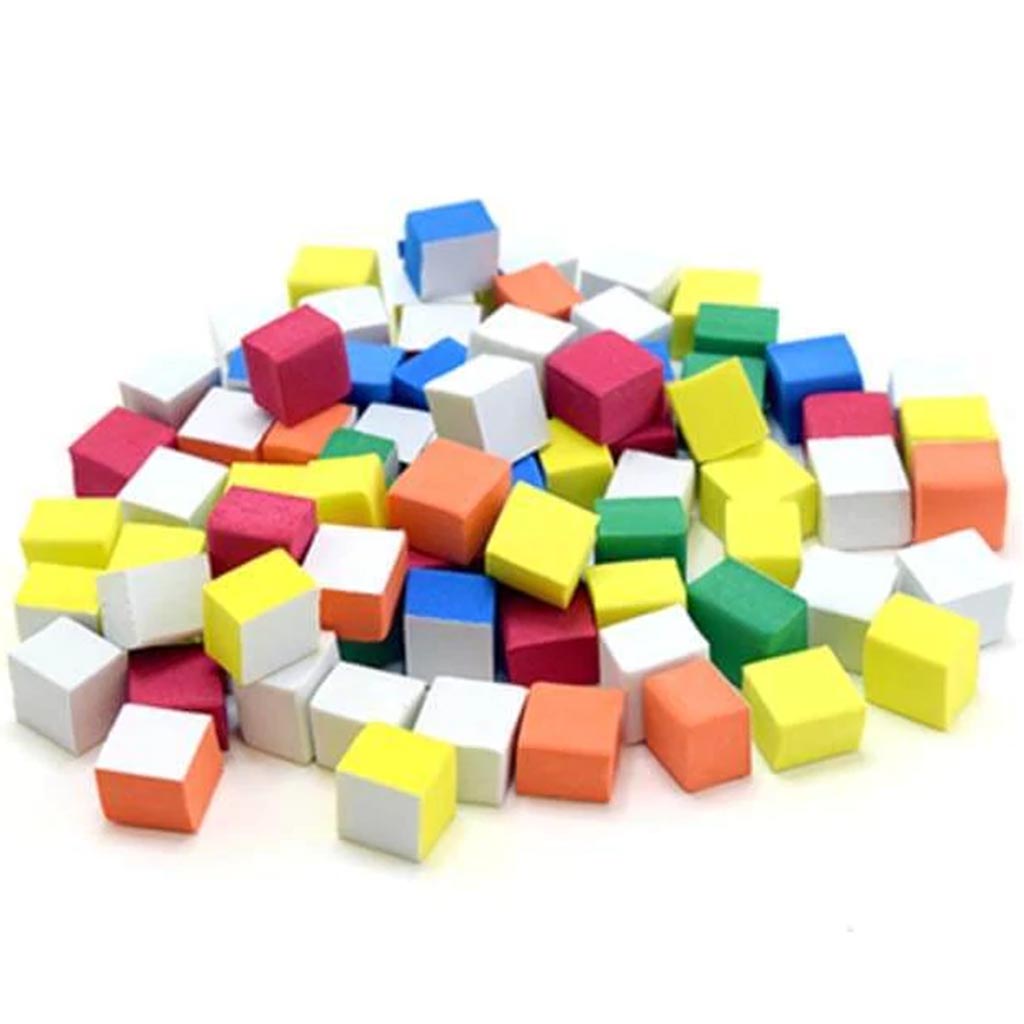 KRAFTY KIDS:JUMBO FOAM MOSAICS X80 ASST COL PRIMARY 15X15X12 