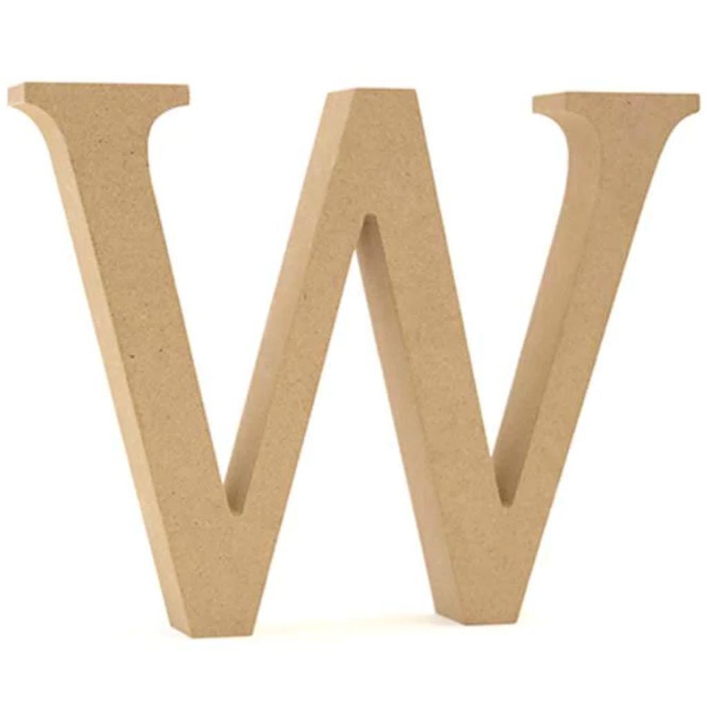 WOOD LETTERS:MDF STANDING WOOD LETTERS:MDF STANDING W 5 1/8" 