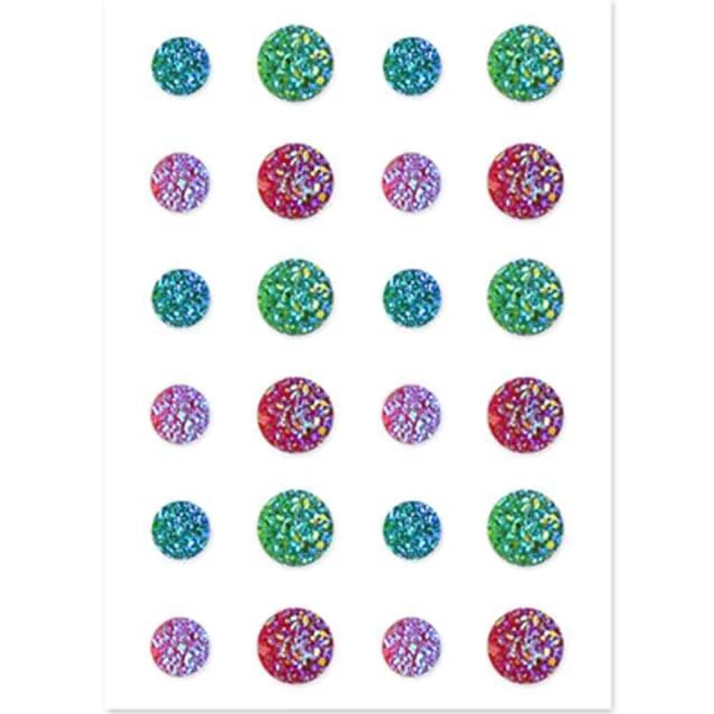 PAPER CRAFT EMB:GEMS X24 CRUSH ED JEWELS SELF-STICK GLAM 8MM+10MM 