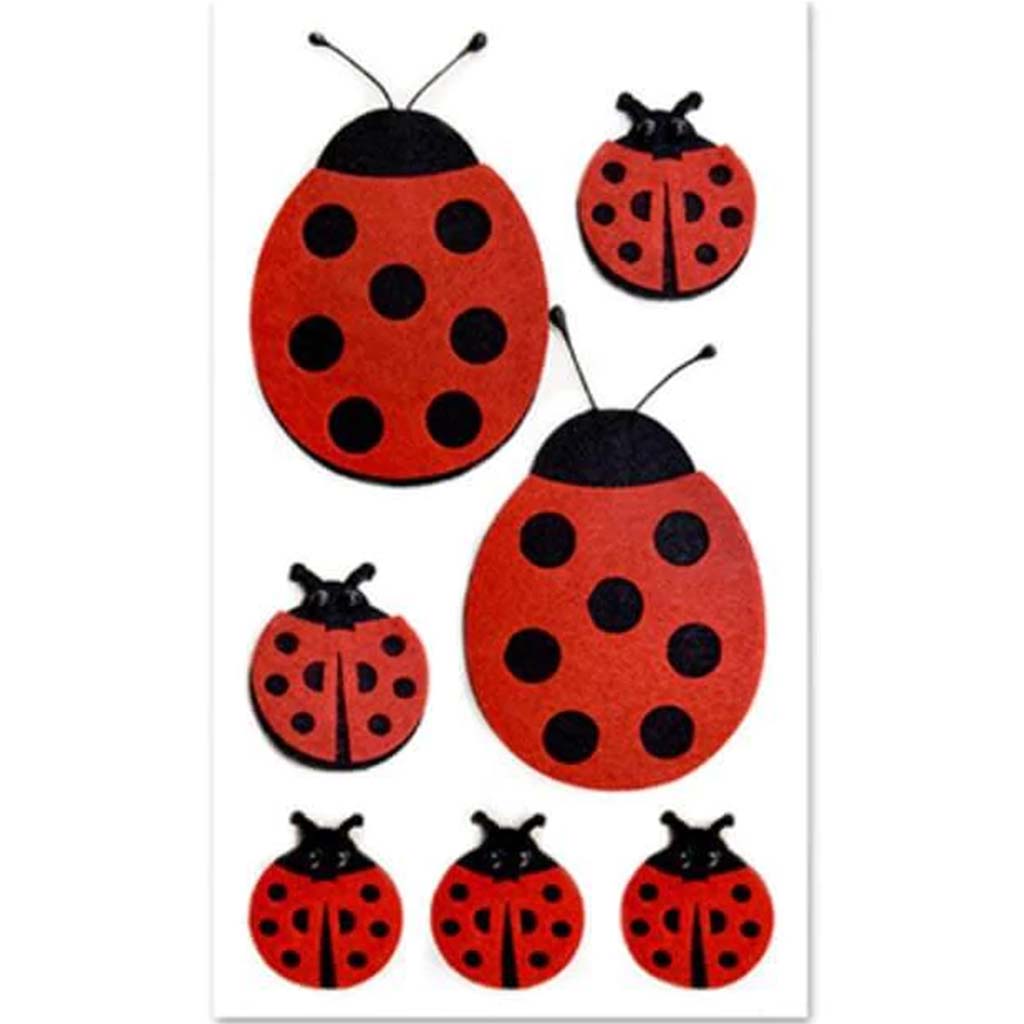 Paper Craft Emb: 11.5cmx23cm F Elt-Fad Die Cuts X7 Ladybugs 2 