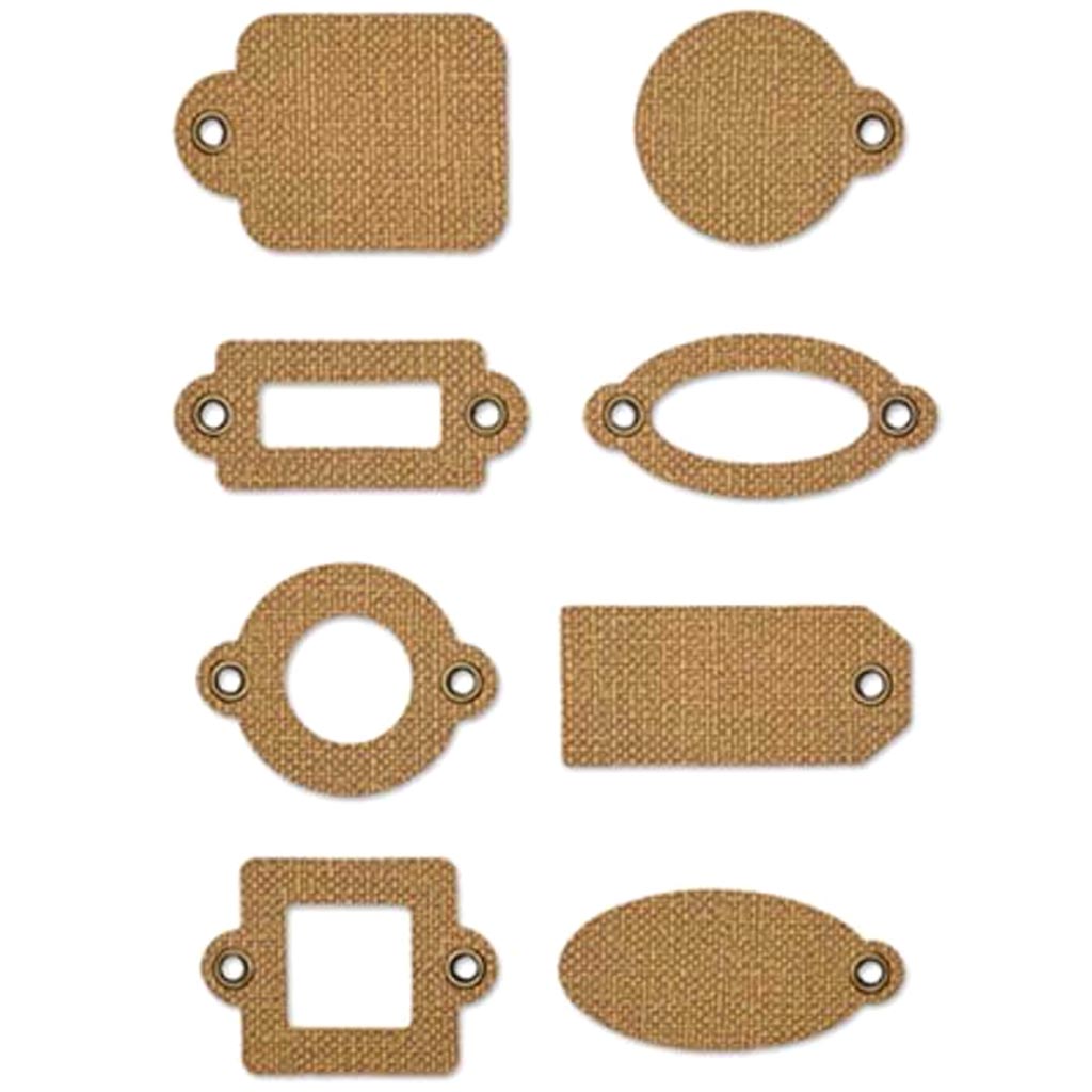 PAPER CRAFT EMB: TAG MEDLEY X8 W/GROMMETS 