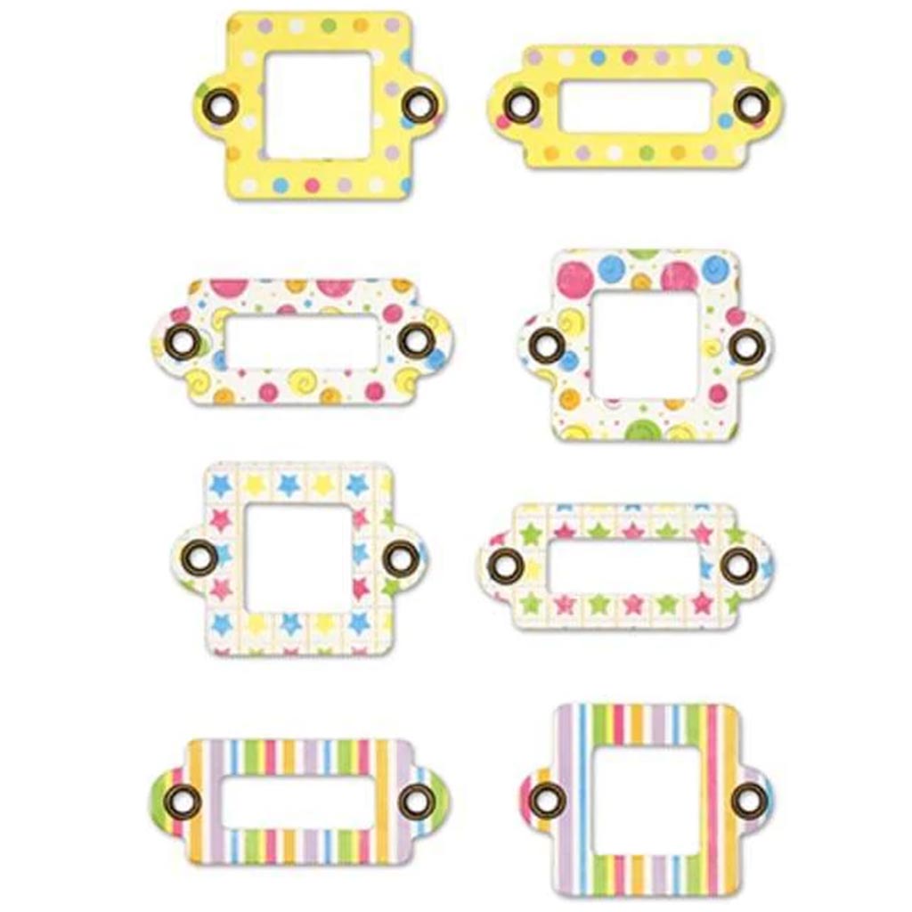 PAPER CRAFT EMB: TAG MEDLEY X8 W/GROMMETS 