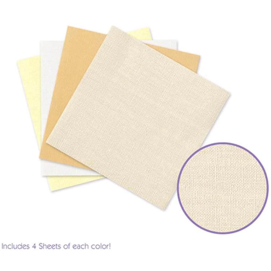 CARDSTOCK: 6&quot;X6&quot; TEXTURA LINEN PACKS X16 ASST 