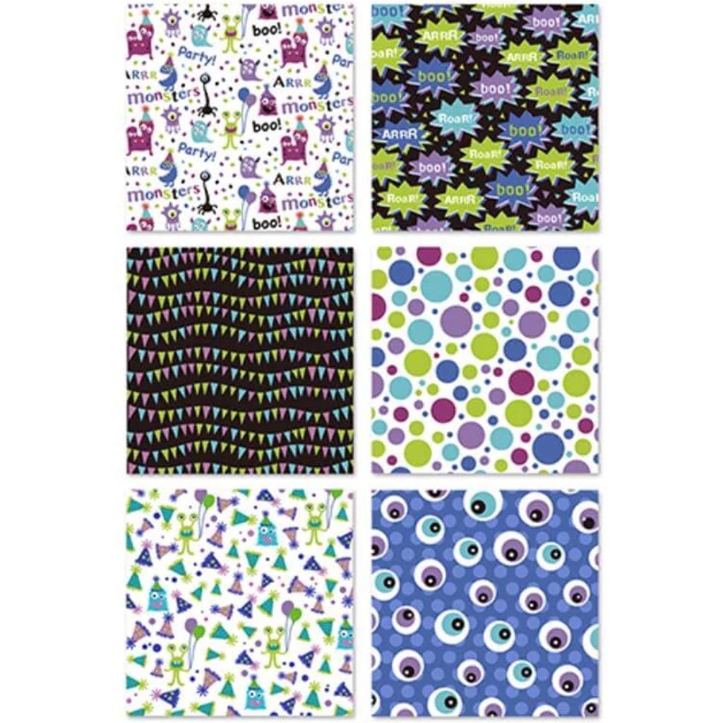 PAPER PADS:PERFECT PRINTS STAC STACK PKX30 ASS PARTY MONSTERS 6&quot;X6&quot; 