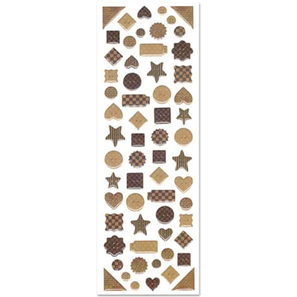 PAPER CRAFT STICKER: 9CMX29CM EPOXY BUTTON MEDLEY 