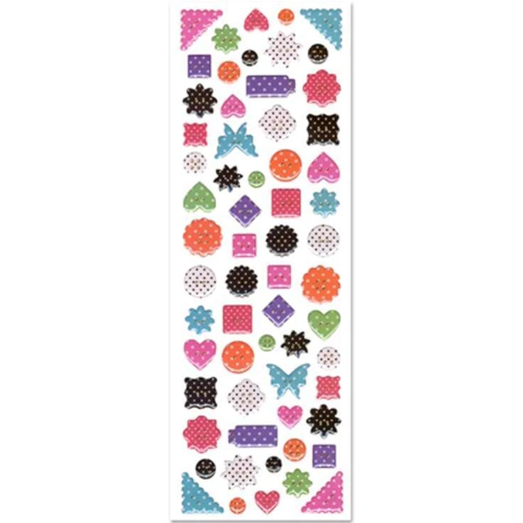 PAPER CRAFT STICKER:EPOXY BUTT ON MEDLEY DOTS COLORBLEND 9CMX29CM 