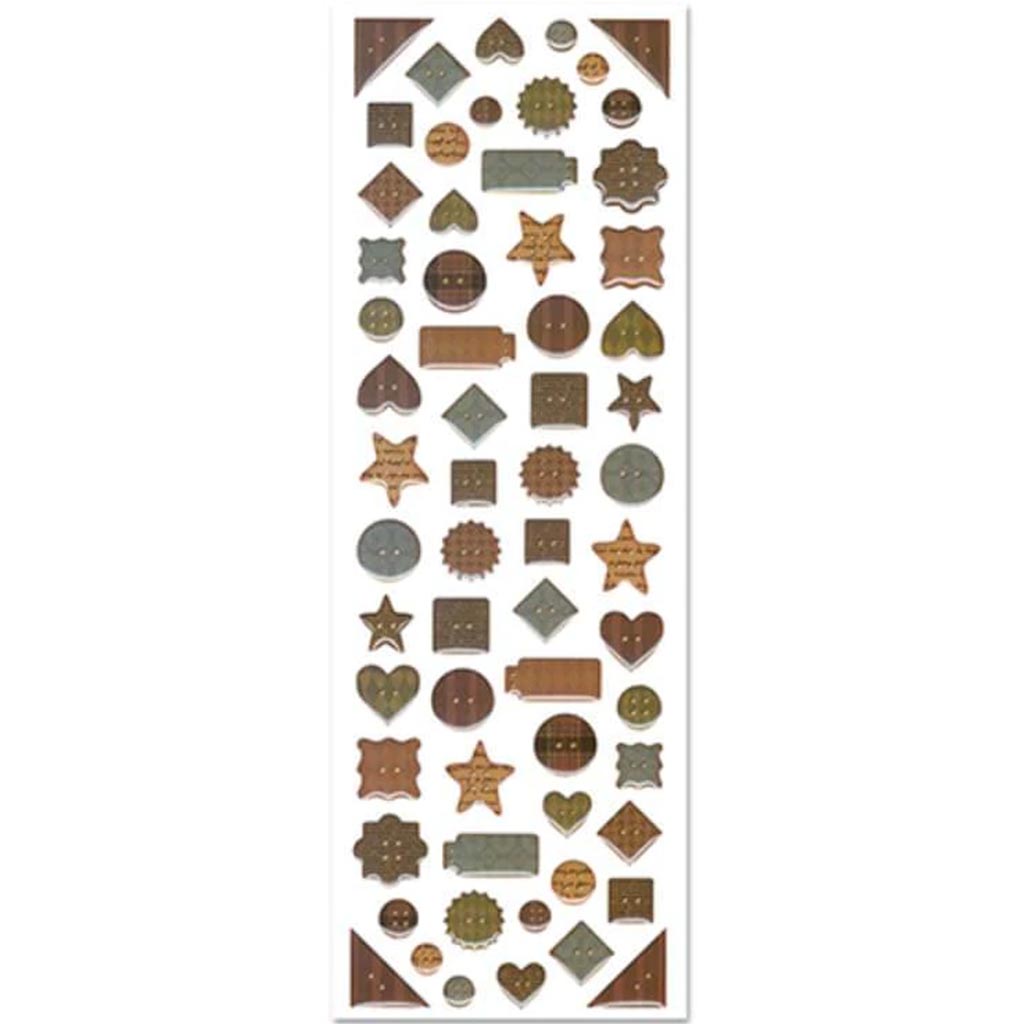PAPER CRAFT STICKER: 9CMX29CM EPOXY BUTTON MEDLEY 