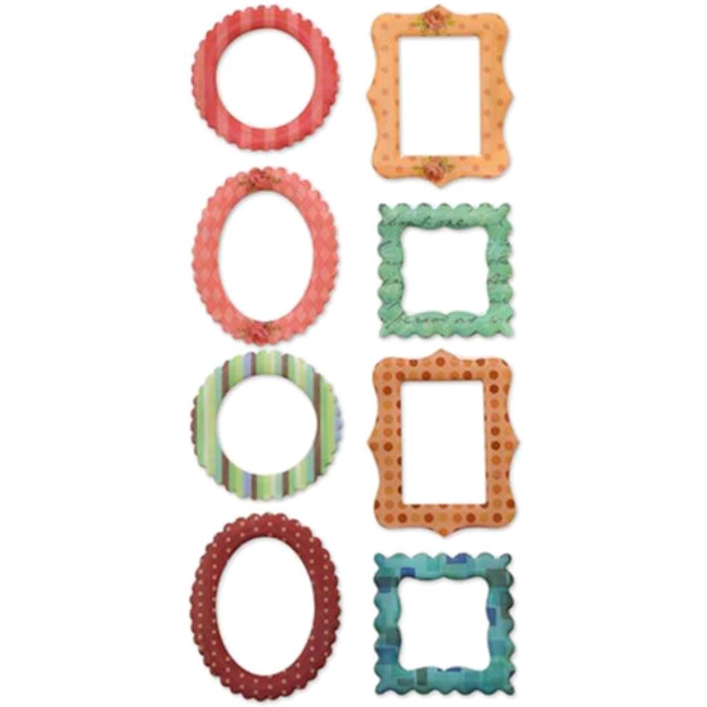 PAPER CRAFT STICKER: 11CMX28CM EPOXY FRAME MEDLEY 