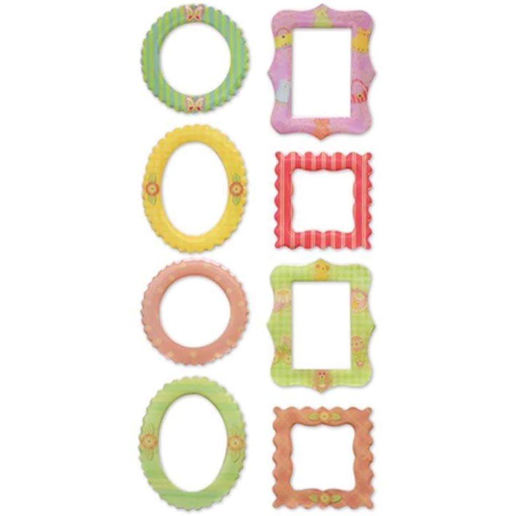 PAPER CRAFT STICKER: 11CMX28CM EPOXY FRAME MEDLEY 