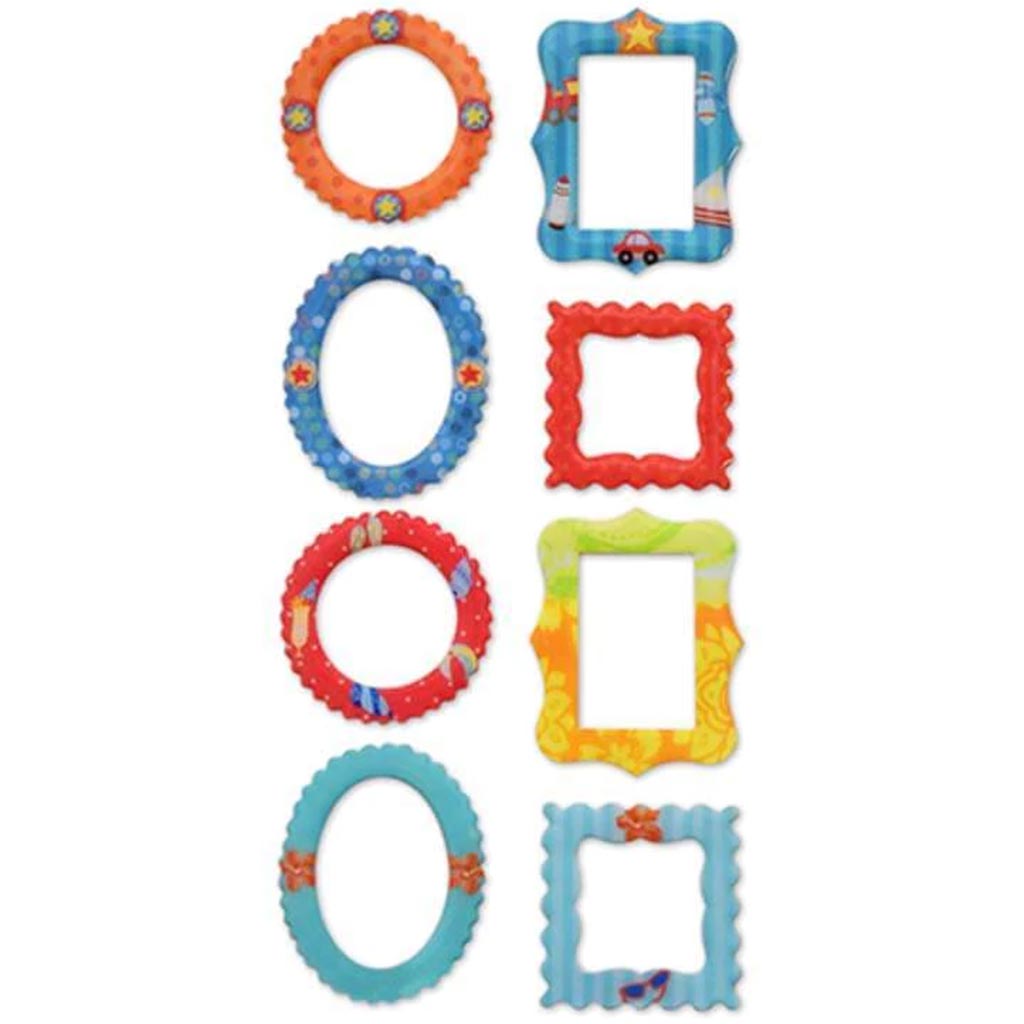 PAPER CRAFT STICKER: 11CMX28CM EPOXY FRAME MEDLEY 